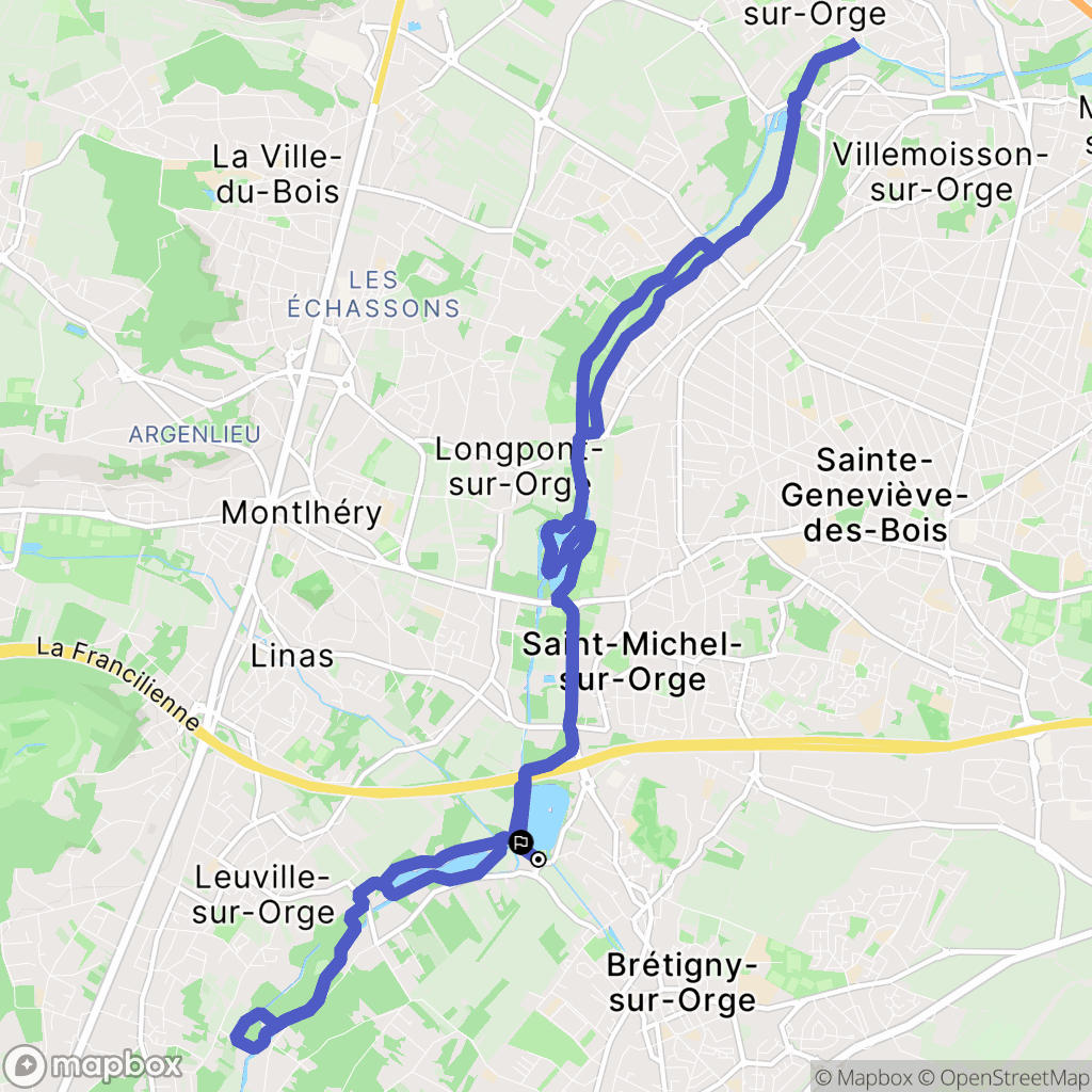 Brétigny-sur-Orge : carte du parcours de randonnée - France