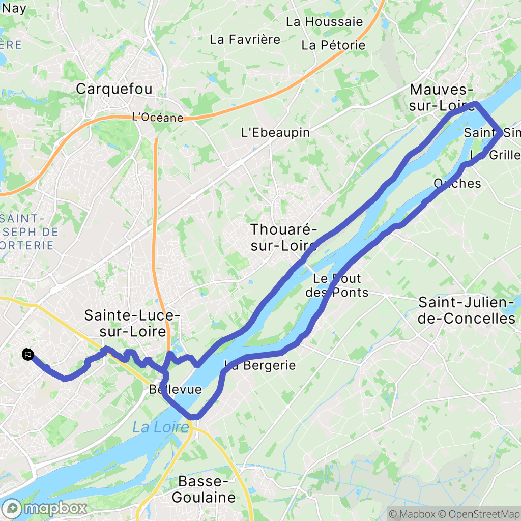 Nantes : carte du parcours de randonnée - France