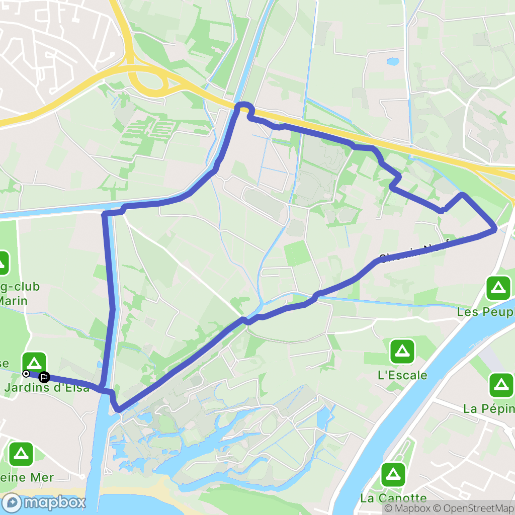 Vias : carte du parcours de randonnée - France
