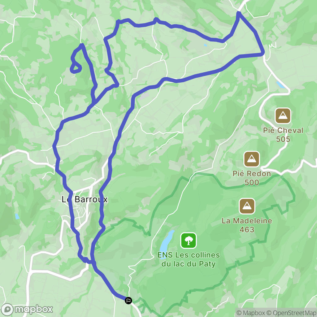 Caromb : carte du parcours de randonnée - France
