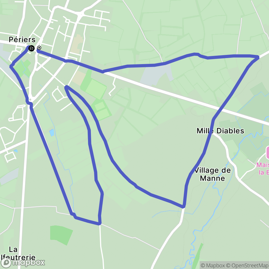 Périers : carte du parcours de randonnée - France
