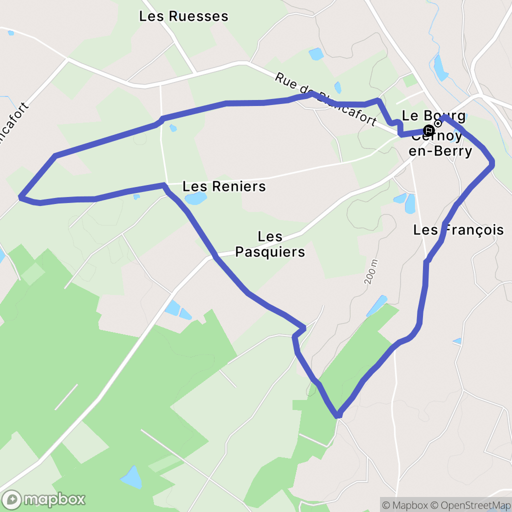 Cernoy-en-Berry : carte du parcours de randonnée - France