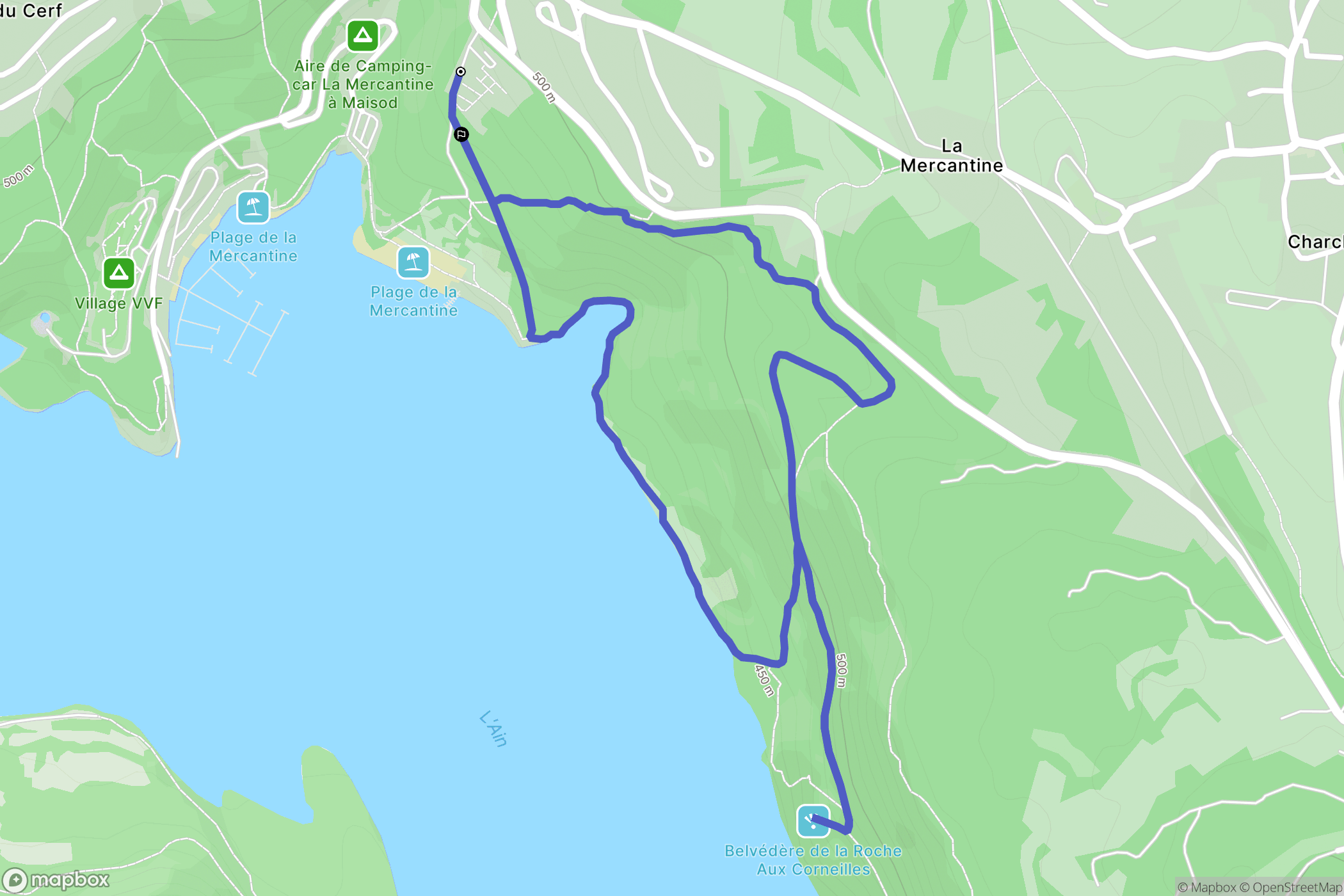 Maisod : carte du parcours de randonnée - France