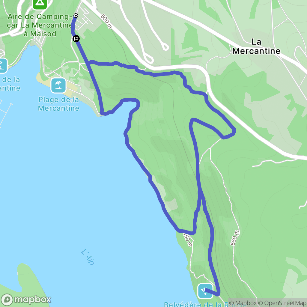 Maisod : carte du parcours de randonnée - France