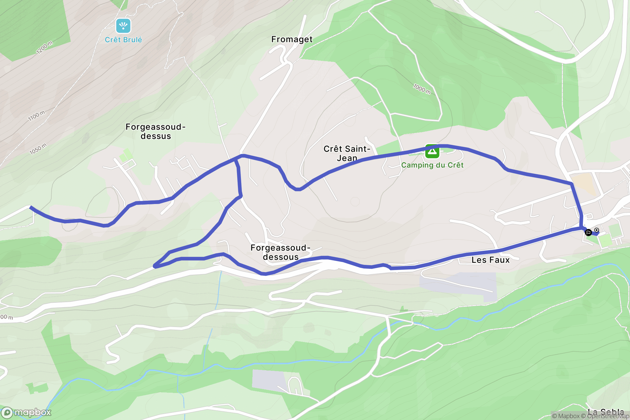 Saint-Jean-de-Sixt : carte du parcours de randonnée - France