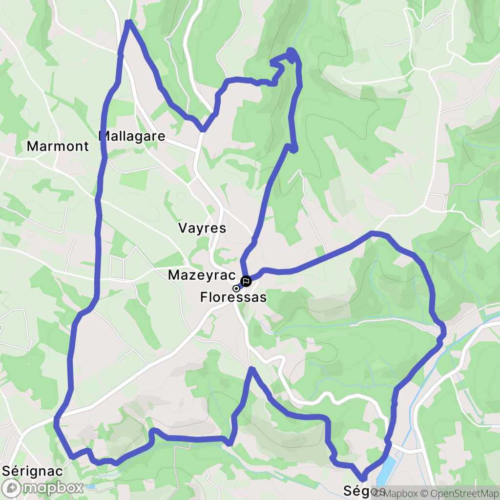 Floressas : carte du parcours de randonnée - France