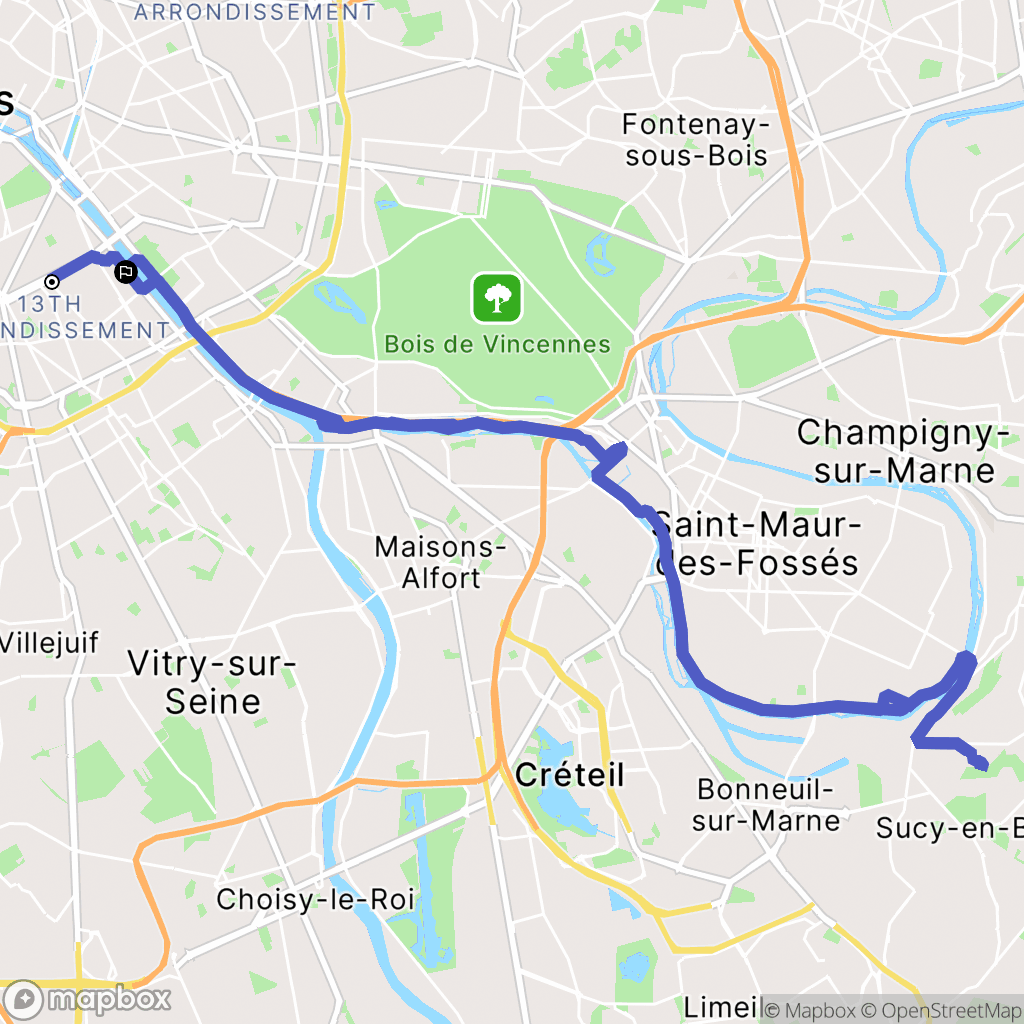 Paris : carte du parcours de randonnée - France