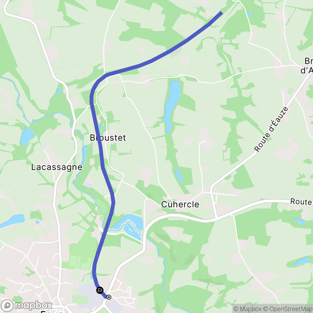 Eauze : carte du parcours de randonnée - France