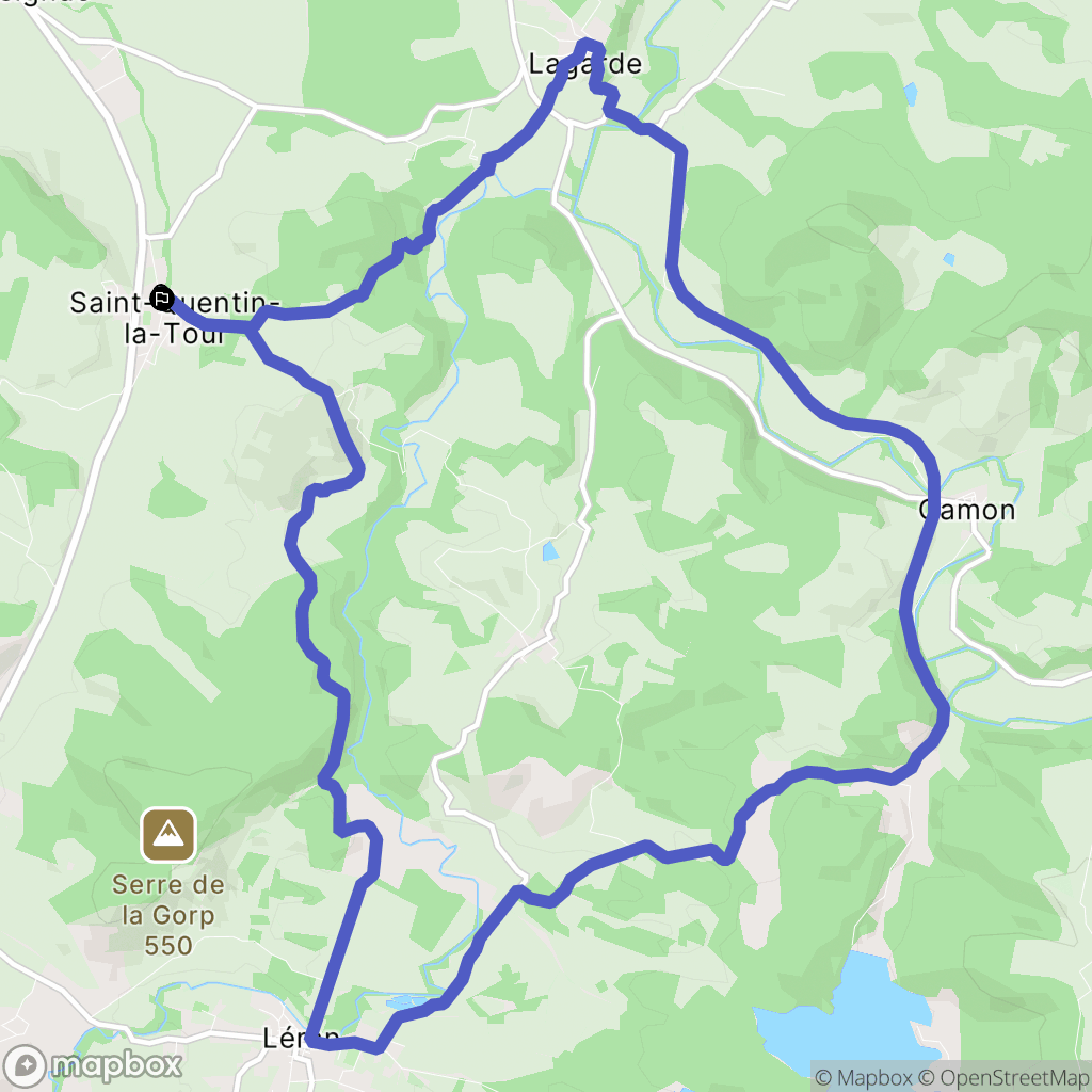 Saint-Quentin-la-Tour : carte du parcours de randonnée - France