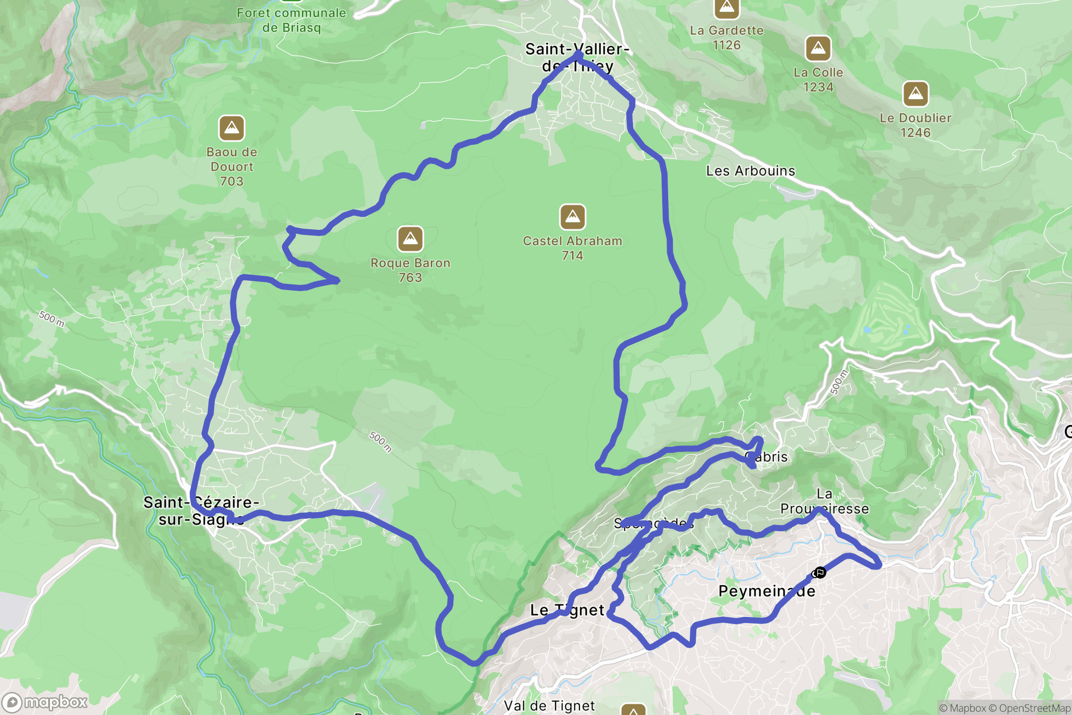 Peymeinade : carte du parcours de randonnée - France
