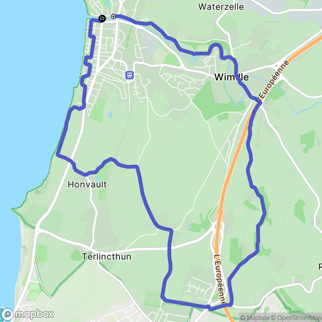 Wimereux : carte du parcours de randonnée - France