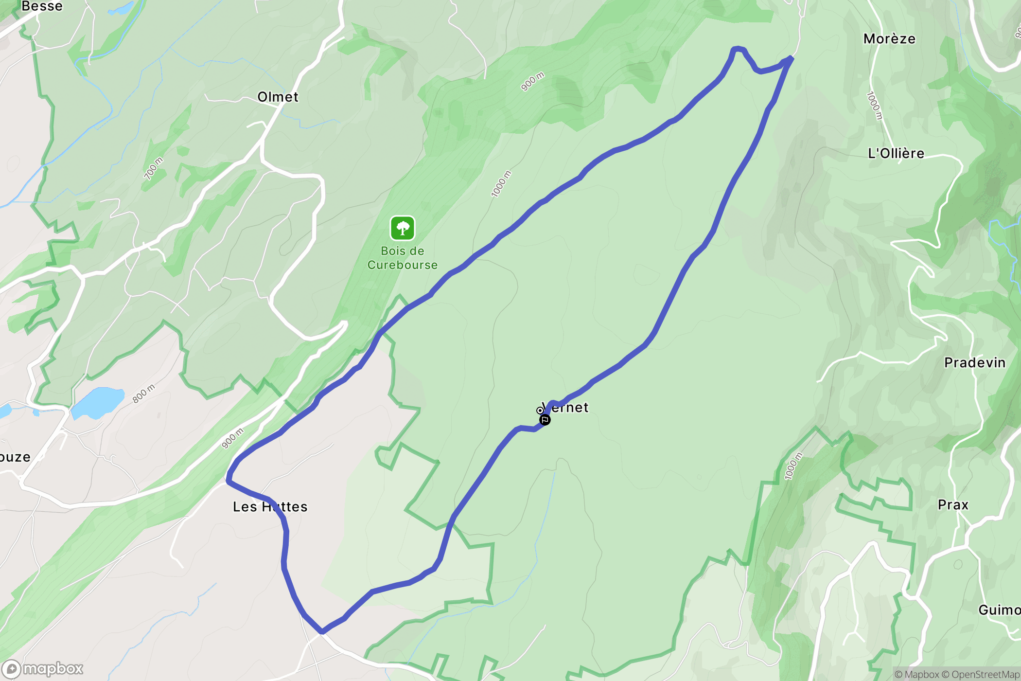 Vic-sur-Cère : carte du parcours de randonnée - France