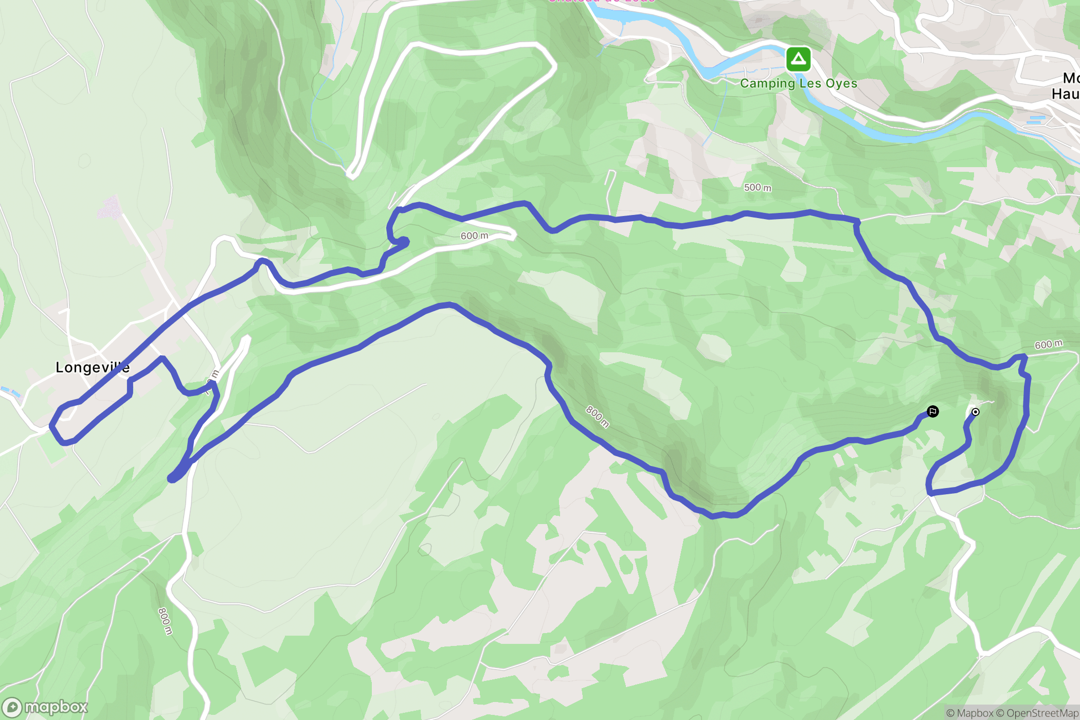 Mouthier-Haute-Pierre : carte du parcours de randonnée - France