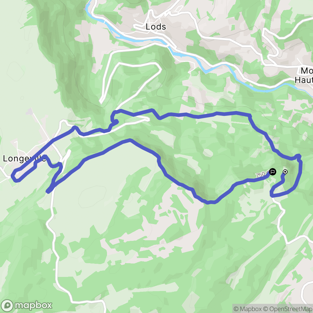 Mouthier-Haute-Pierre : carte du parcours de randonnée - France