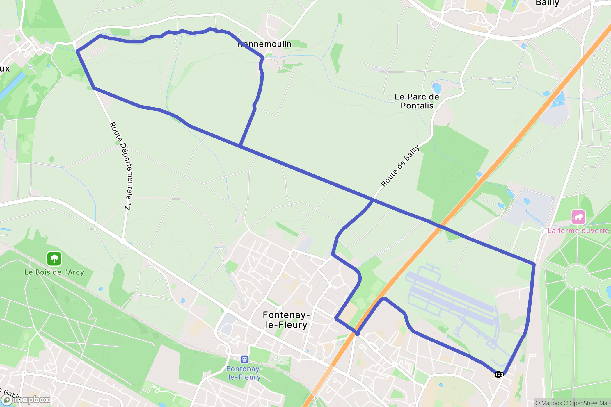 Saint-Cyr-l'École : carte du parcours de randonnée - France