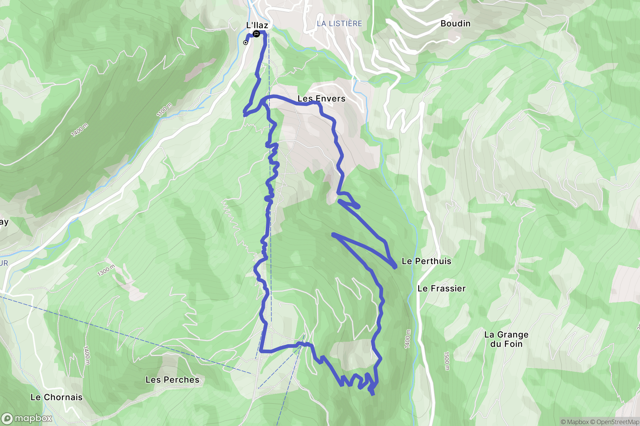 Beaufort : carte du parcours de randonnée - France