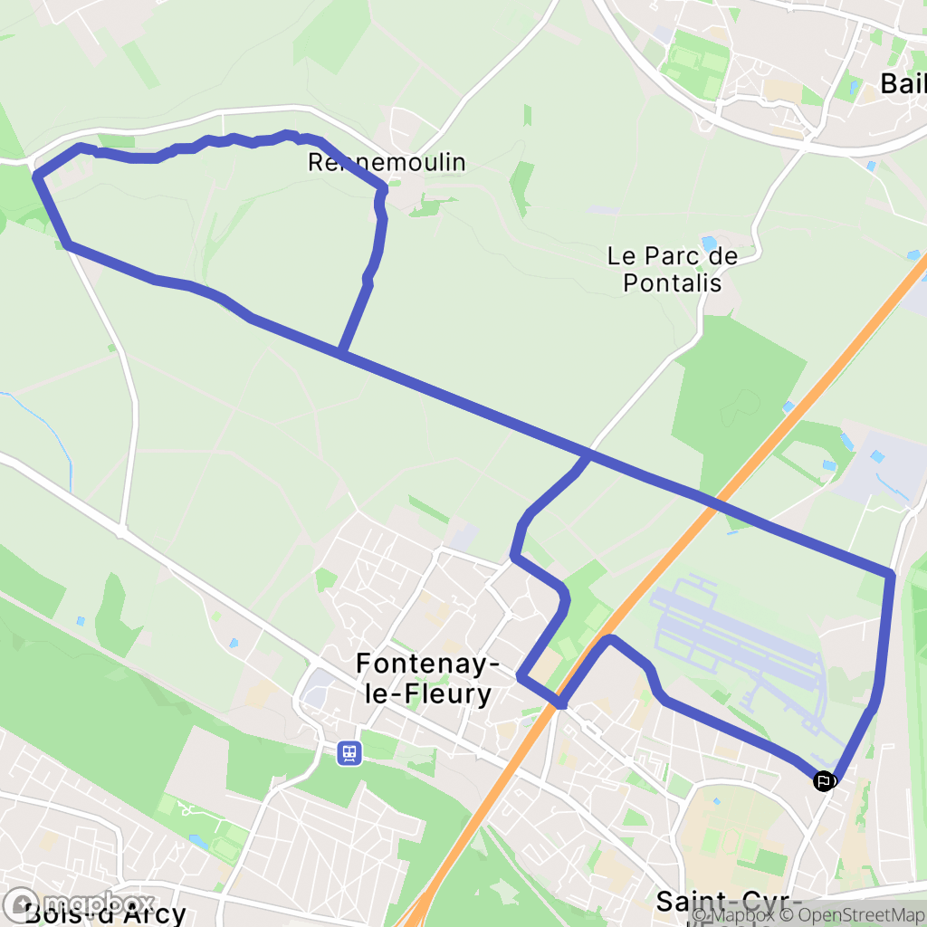 Saint-Cyr-l'École : carte du parcours de randonnée - France