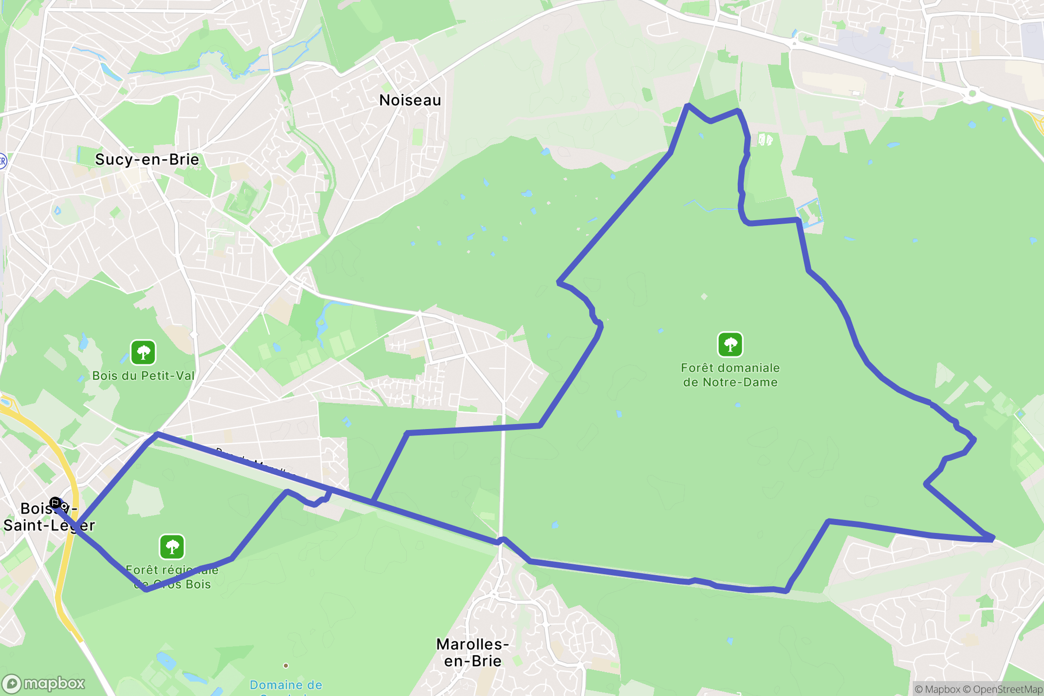 Boissy-Saint-Léger : carte du parcours de randonnée - France