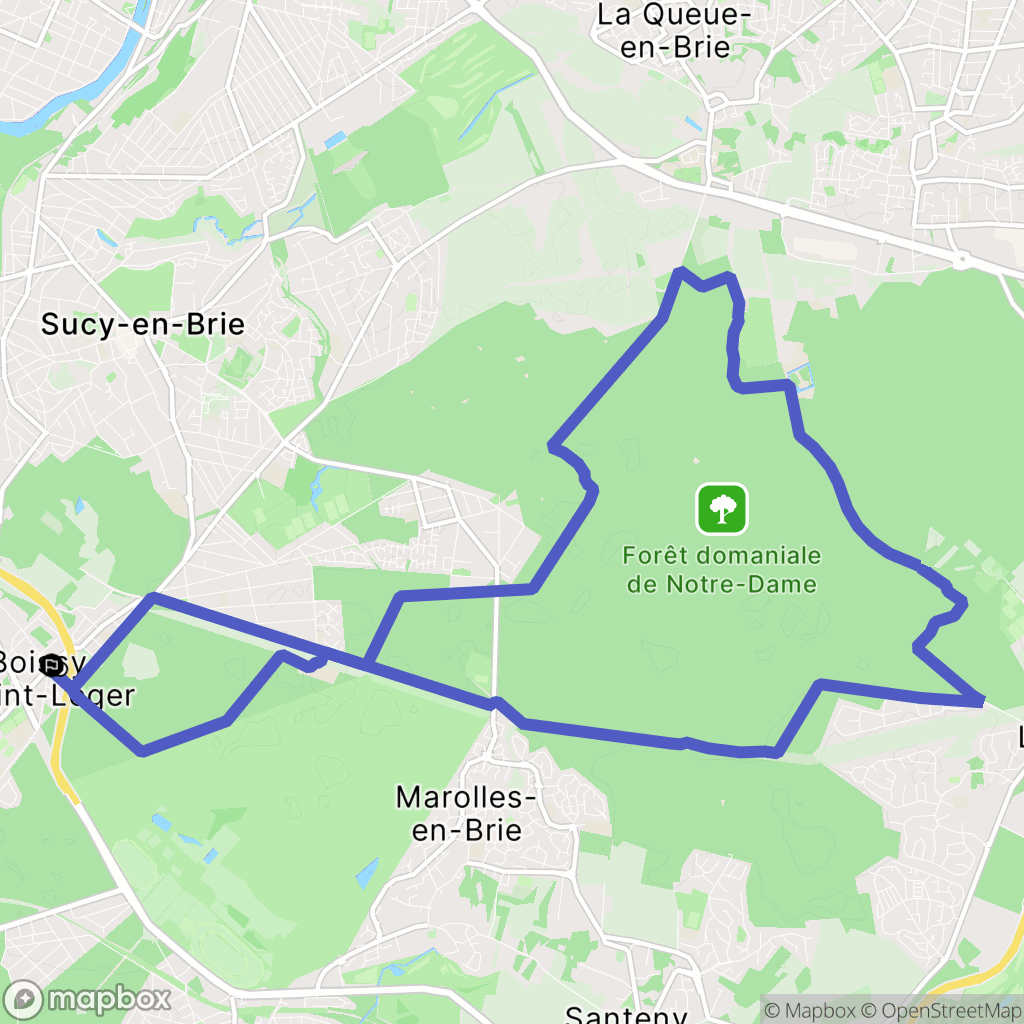 Boissy-Saint-Léger : carte du parcours de randonnée - France