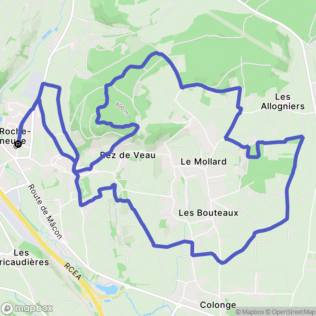 La Roche-Vineuse : carte du parcours de randonnée - France