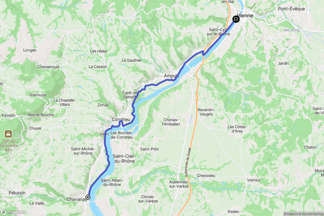 Chavanay : carte du parcours de randonnée - France