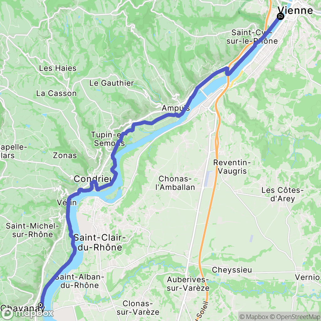 Chavanay : carte du parcours de randonnée - France