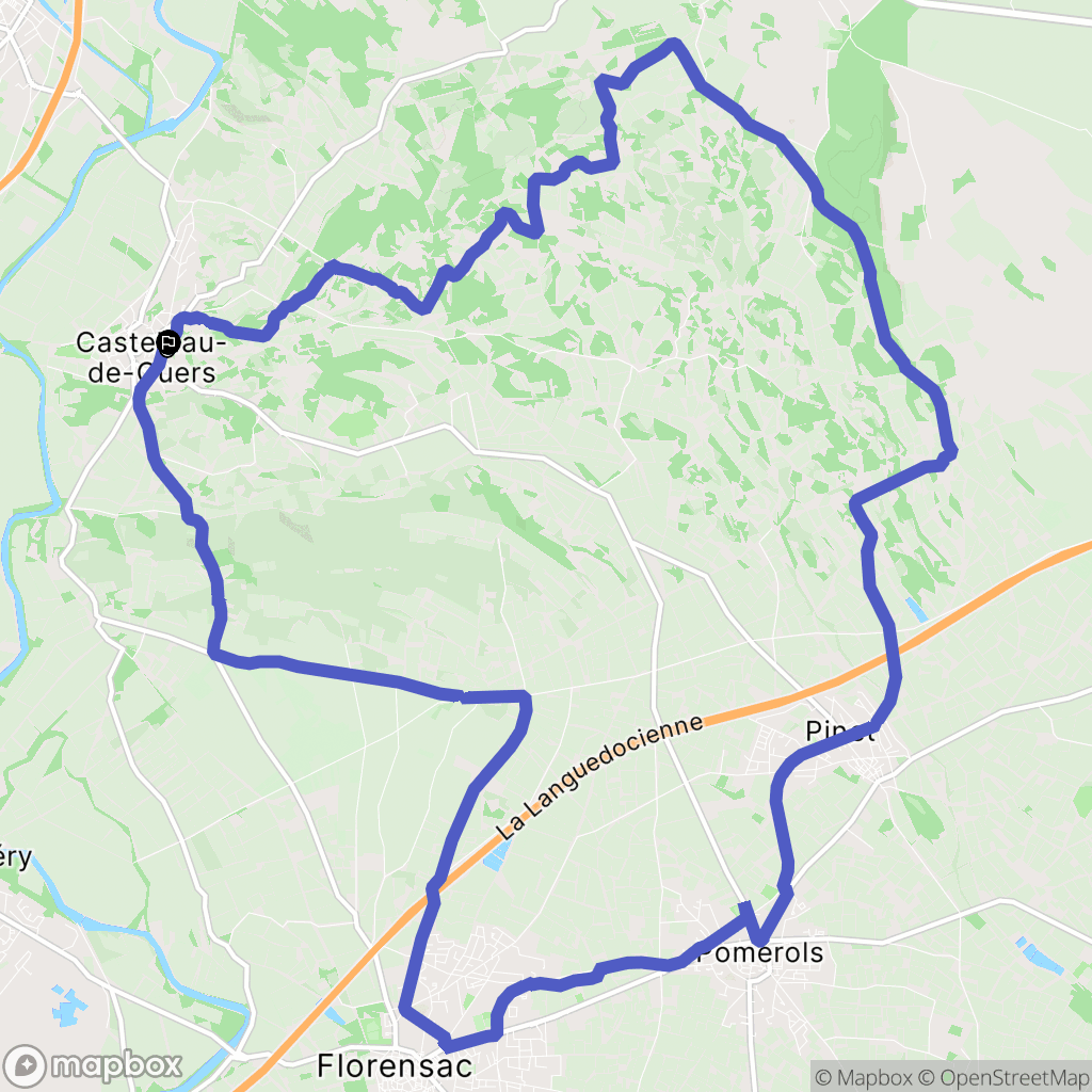 Castelnau-de-Guers : carte du parcours de randonnée - France