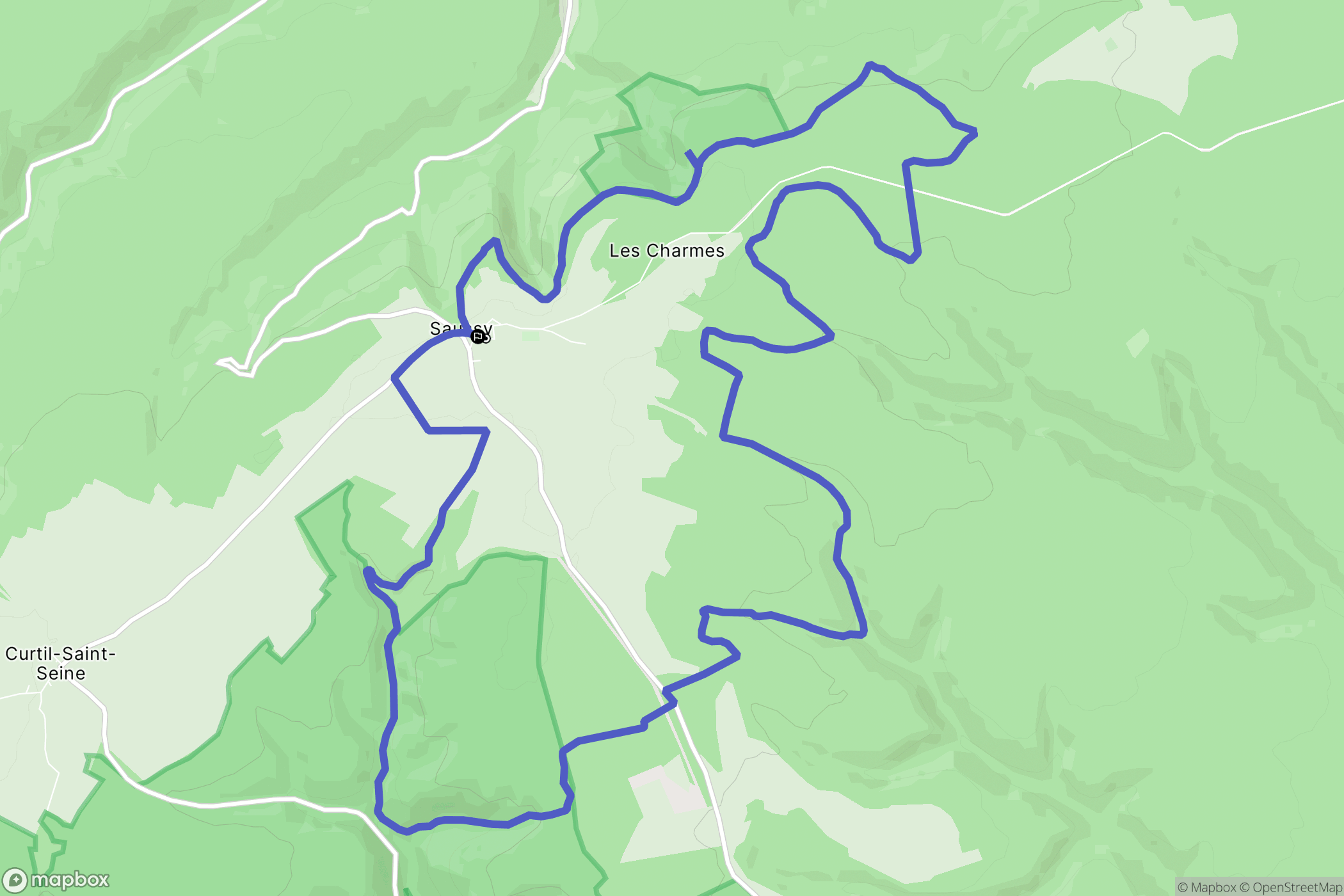 Saussy : carte du parcours de randonnée - France