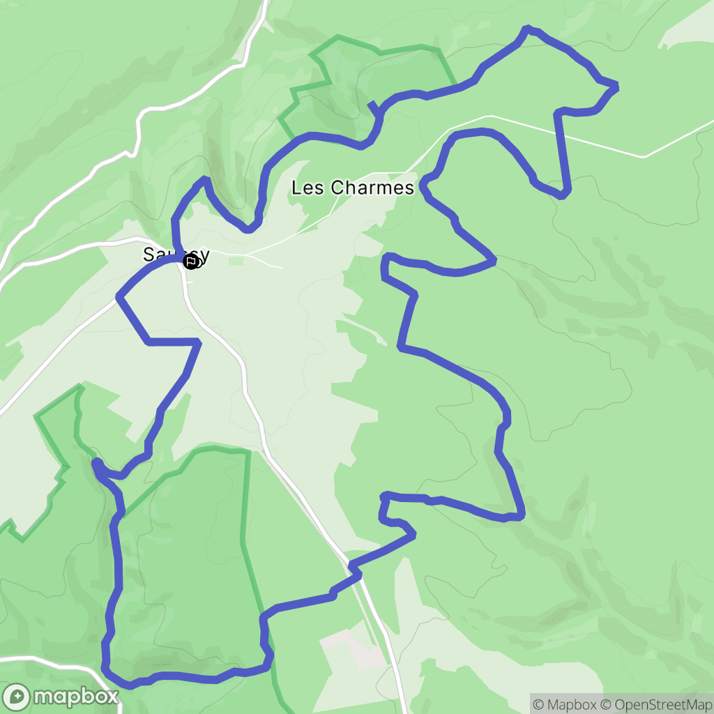 Saussy : carte du parcours de randonnée - France