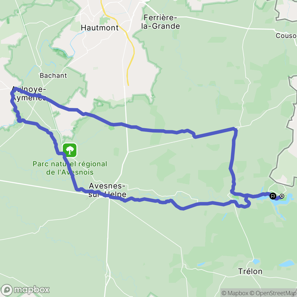 Eppe-Sauvage : carte du parcours de randonnée - France