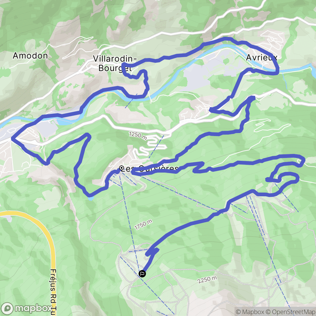 Villarodin-Bourget : carte du parcours de randonnée - France