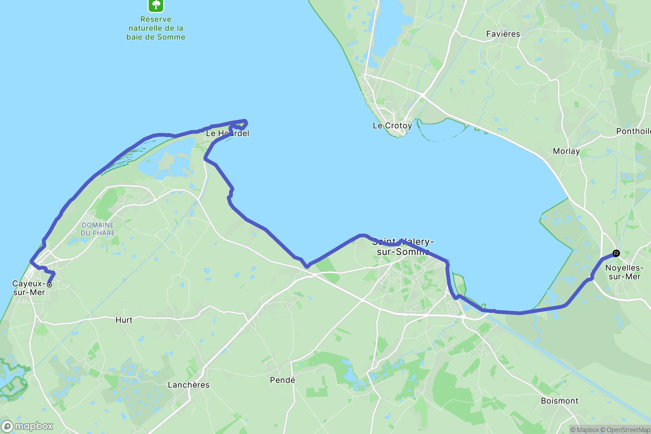 Cayeux-sur-Mer : carte du parcours de randonnée - France