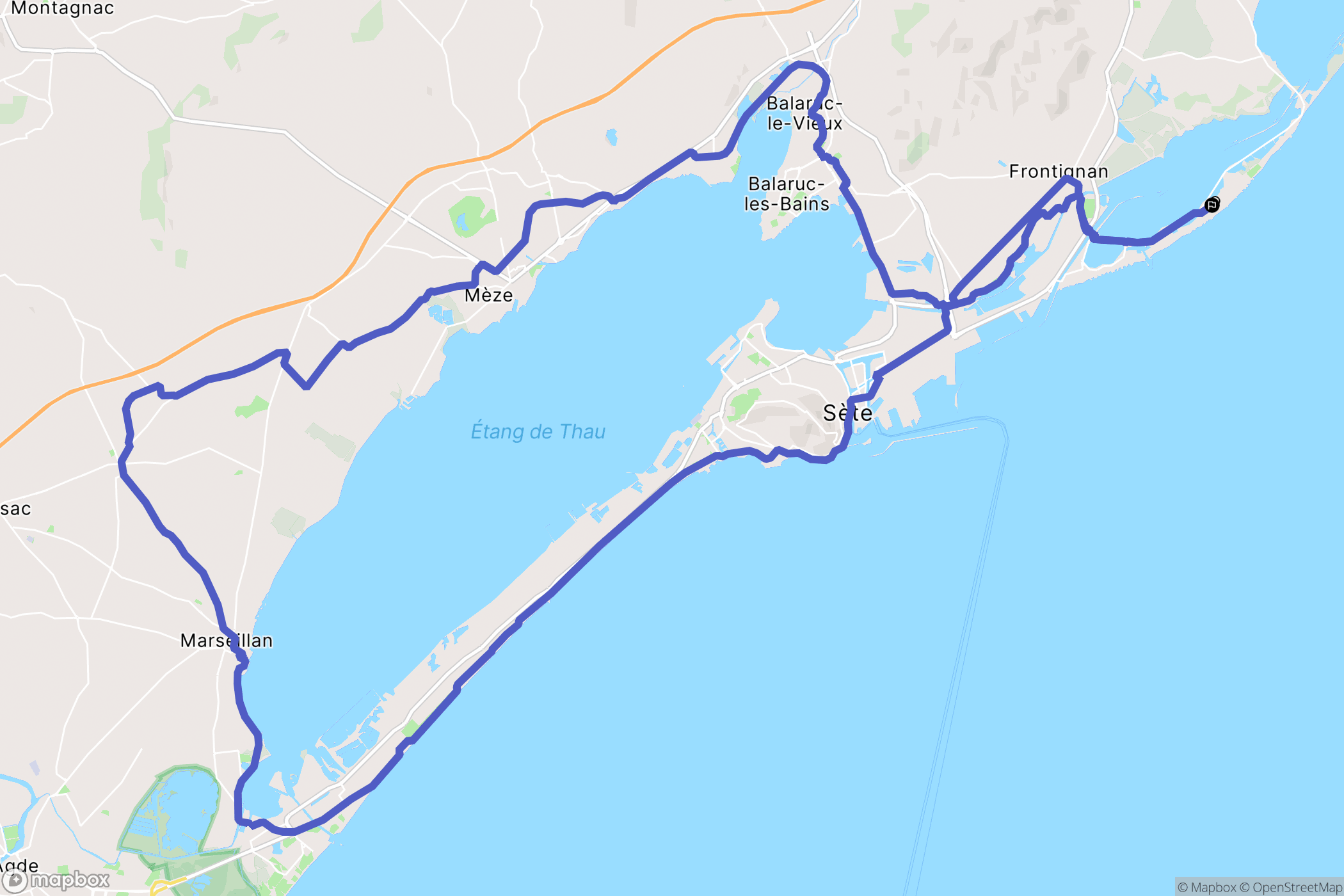 Frontignan : carte du parcours de randonnée - France
