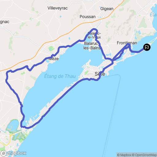 Frontignan : carte du parcours de randonnée - France