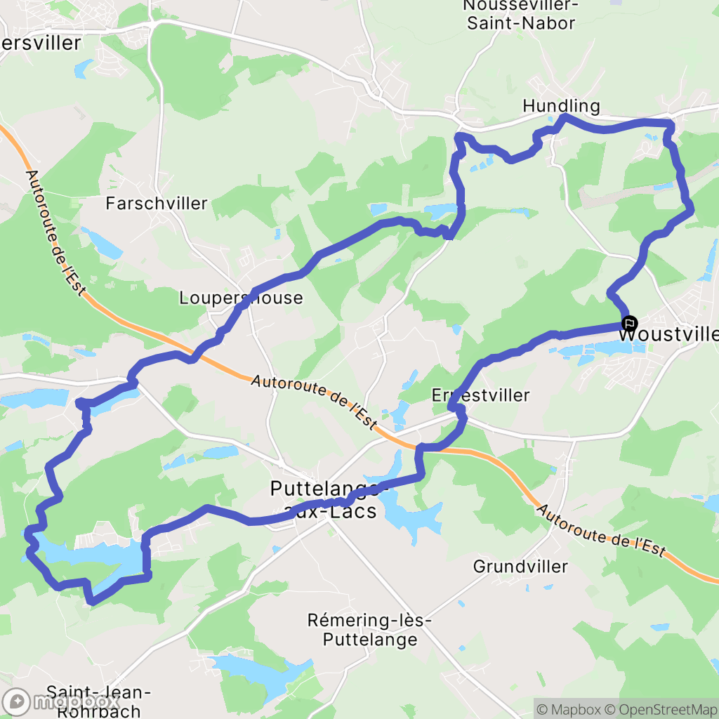 Woustviller : carte du parcours de randonnée - France