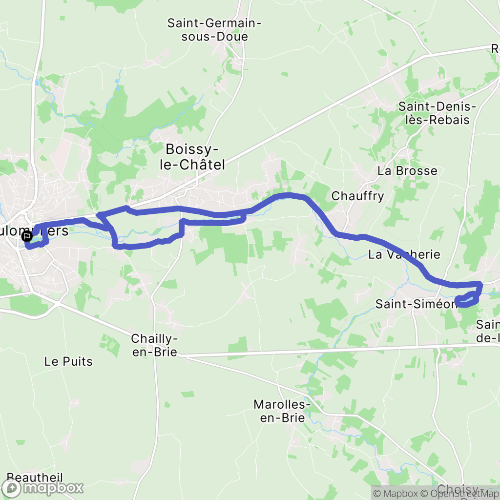 Coulommiers : carte du parcours de randonnée - France