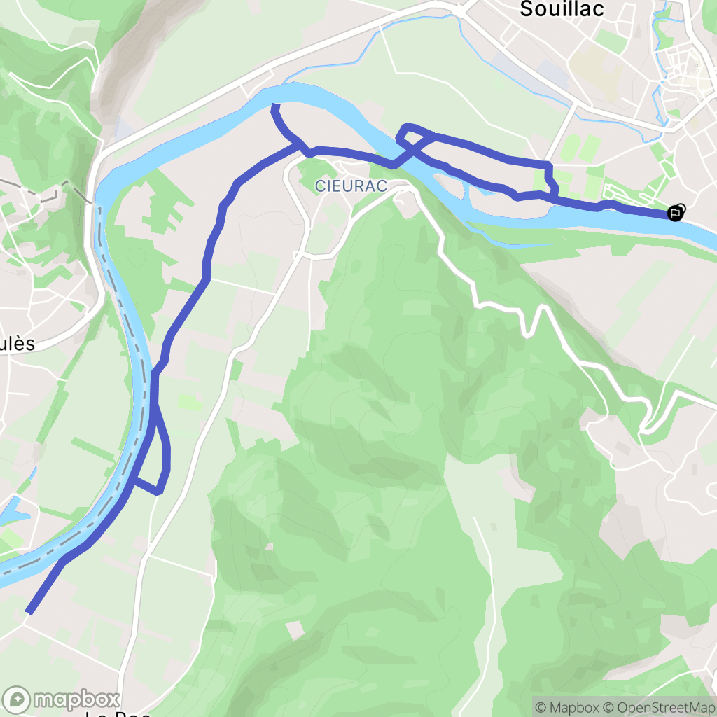 Souillac : carte du parcours de randonnée - France