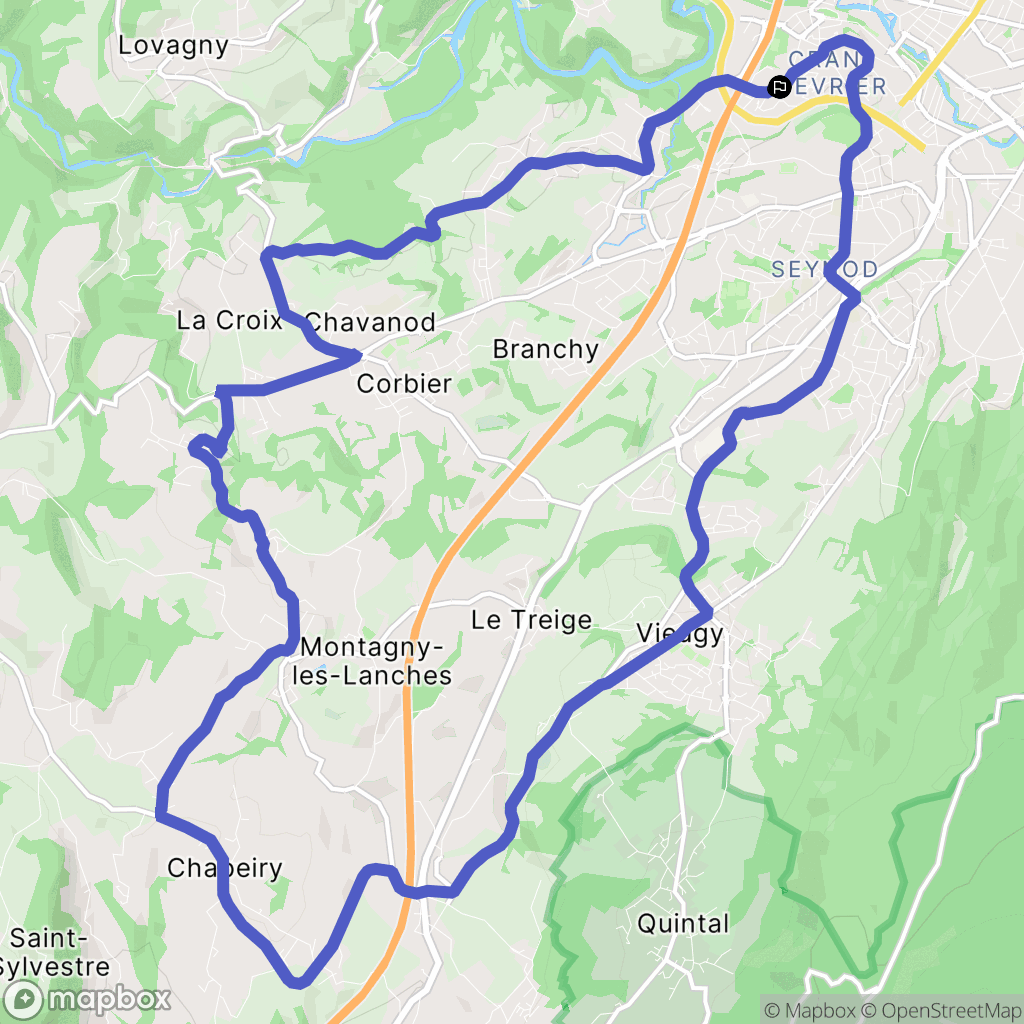 Annecy : carte du parcours de randonnée - France