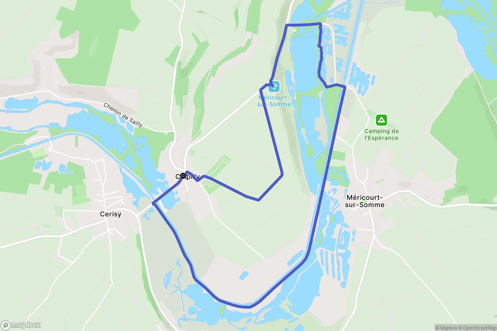 Chipilly : carte du parcours de randonnée - France