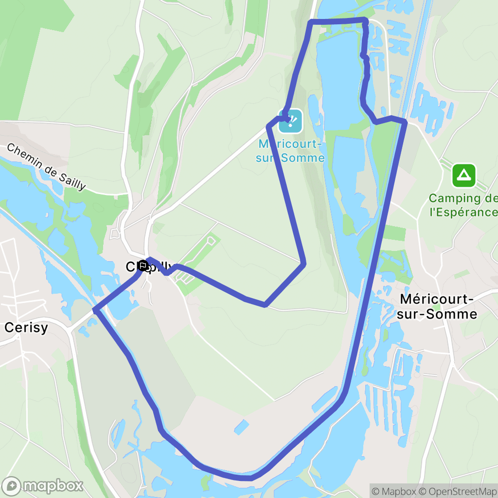 Chipilly : carte du parcours de randonnée - France