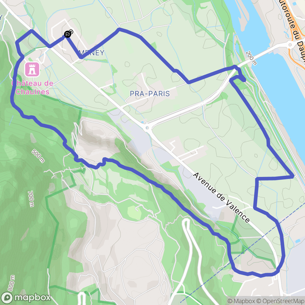 Noyarey : carte du parcours de randonnée - France
