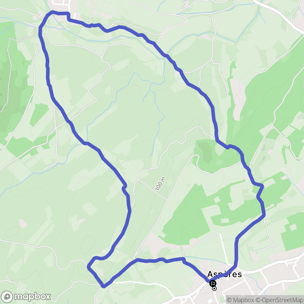 Aspères : carte du parcours de randonnée - France