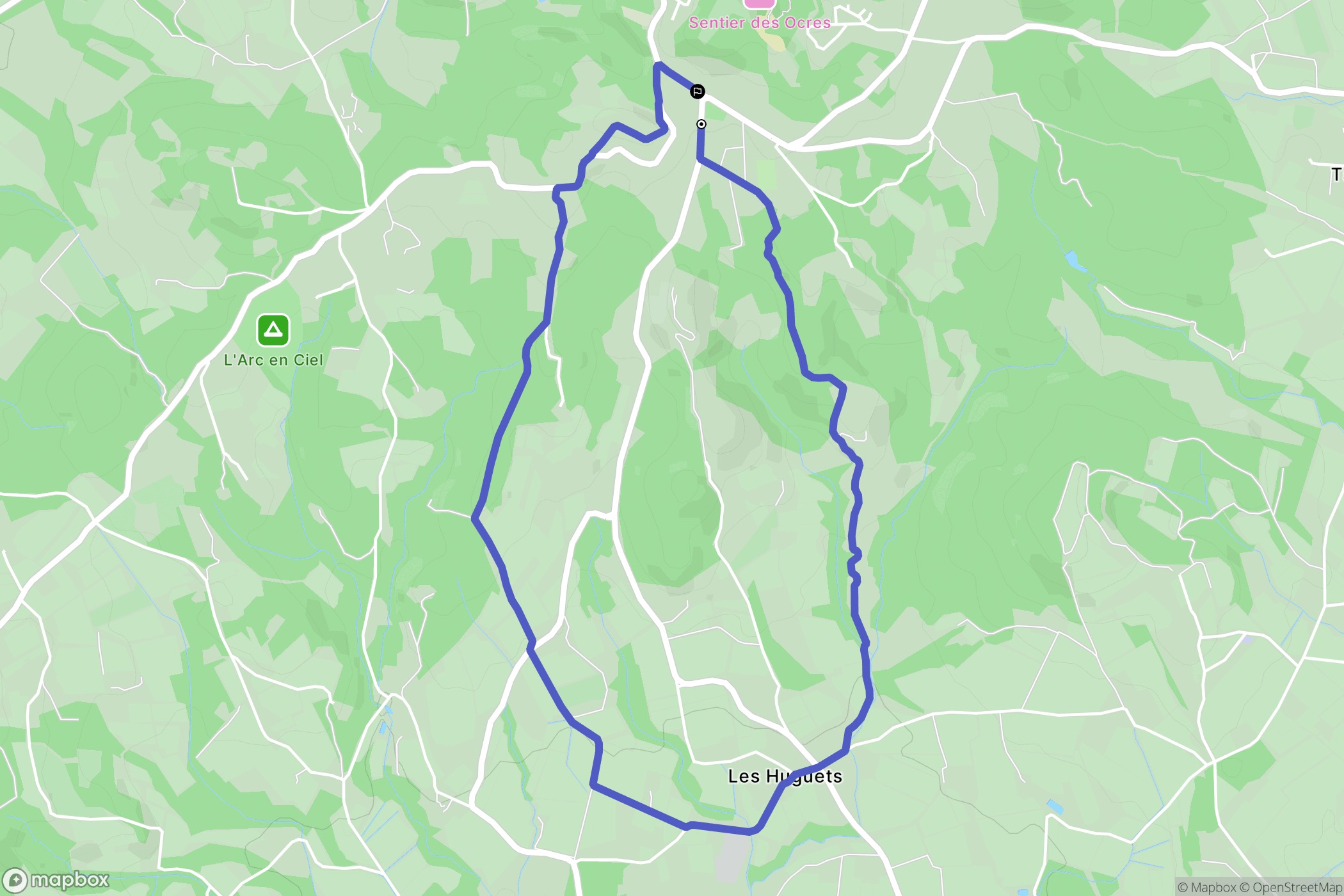 Roussillon : carte du parcours de randonnée - France