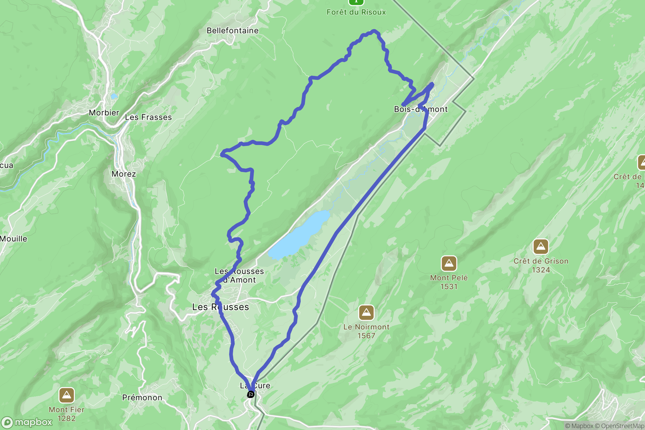 Les Rousses : carte du parcours de randonnée - France