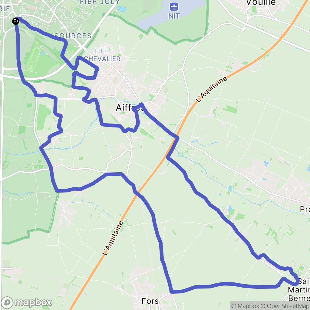 Niort : carte du parcours de randonnée - France
