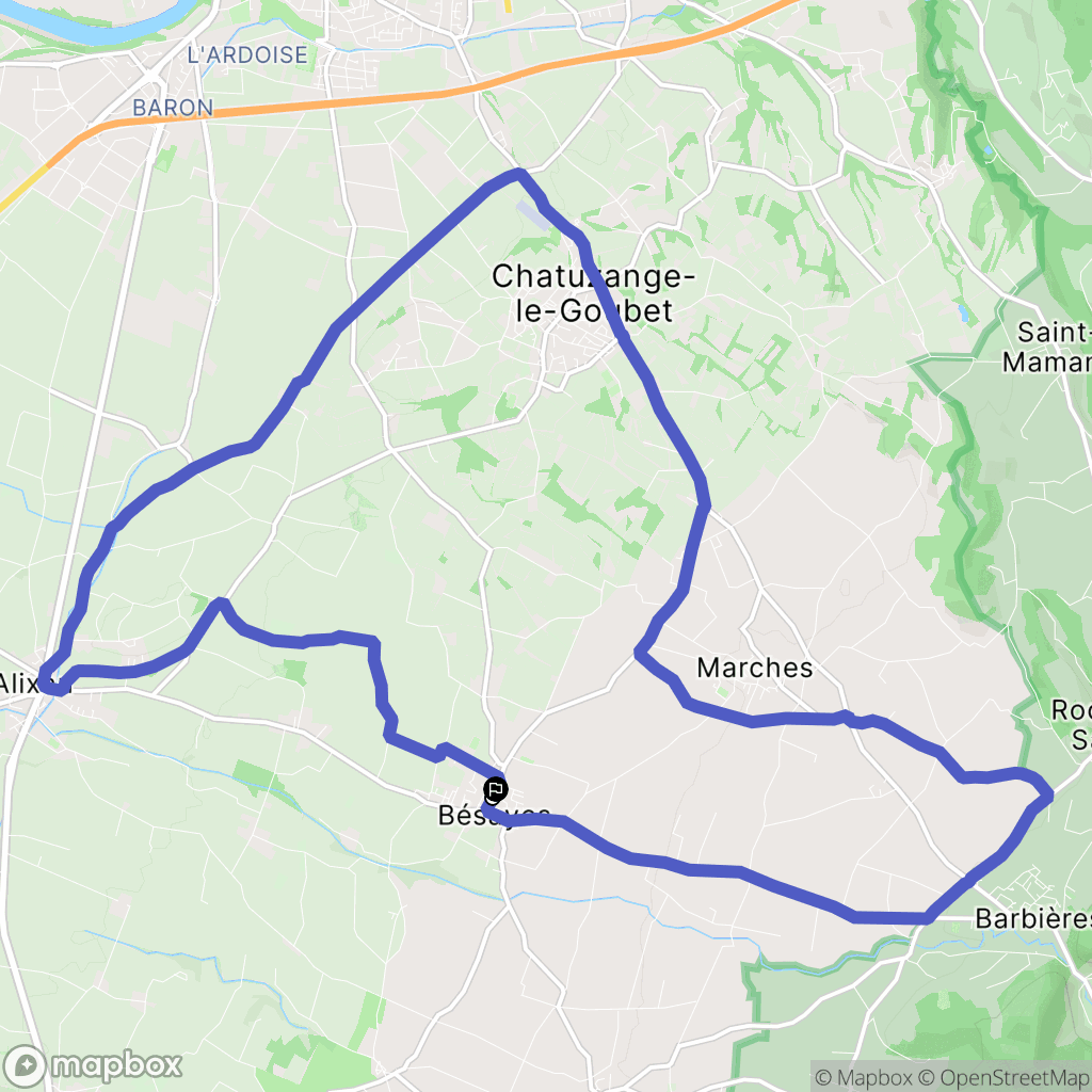 Bésayes : carte du parcours de randonnée - France