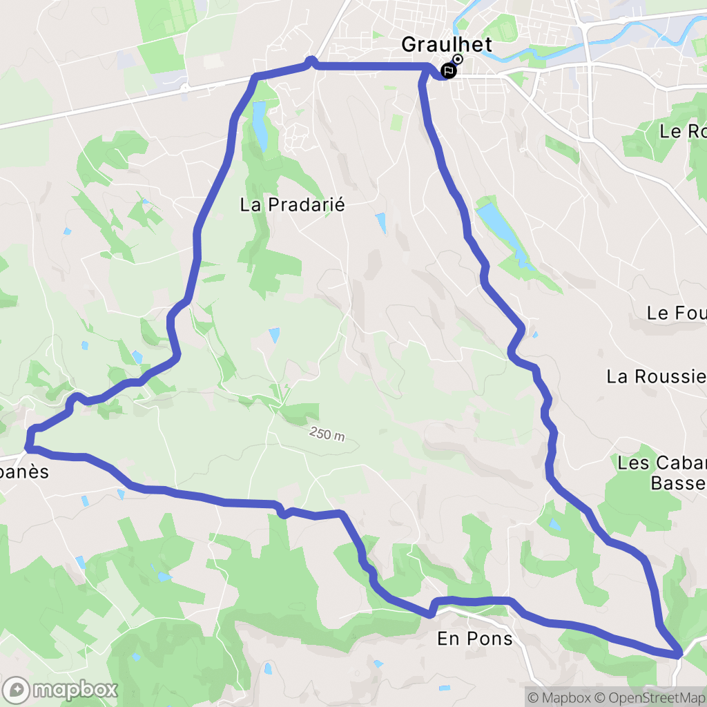 Graulhet : carte du parcours de randonnée - France