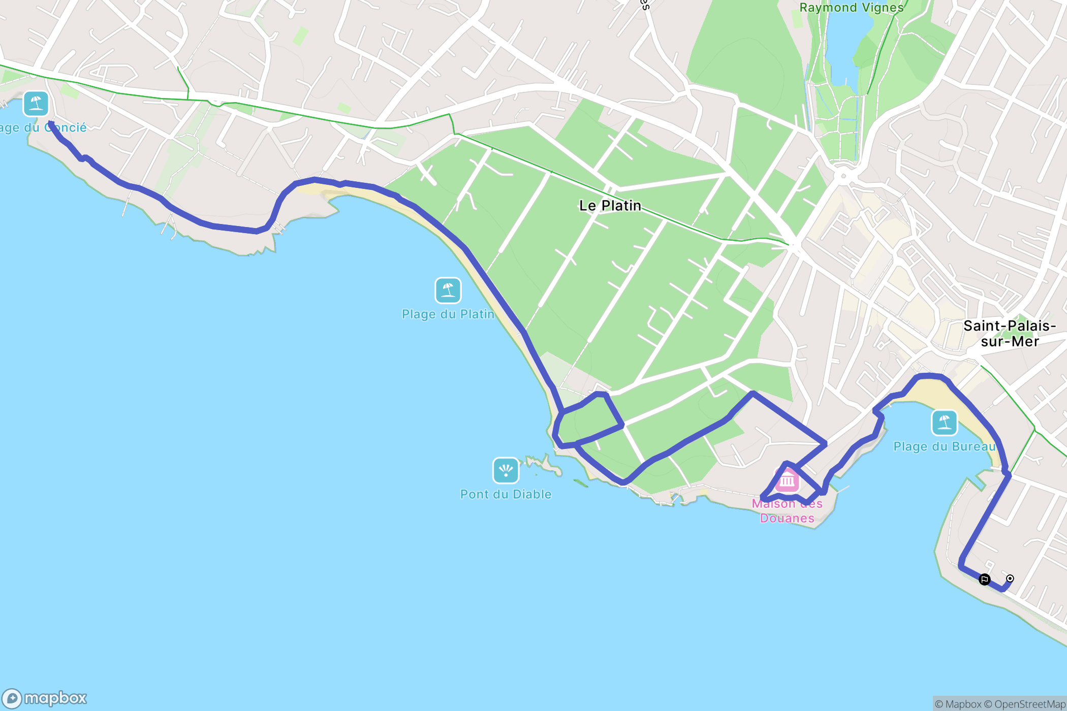 Saint-Palais-sur-Mer : carte du parcours de randonnée - France