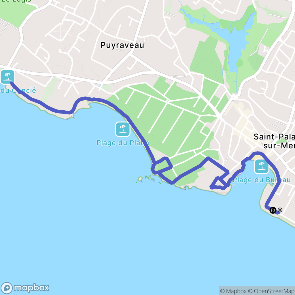 Saint-Palais-sur-Mer : carte du parcours de randonnée - France