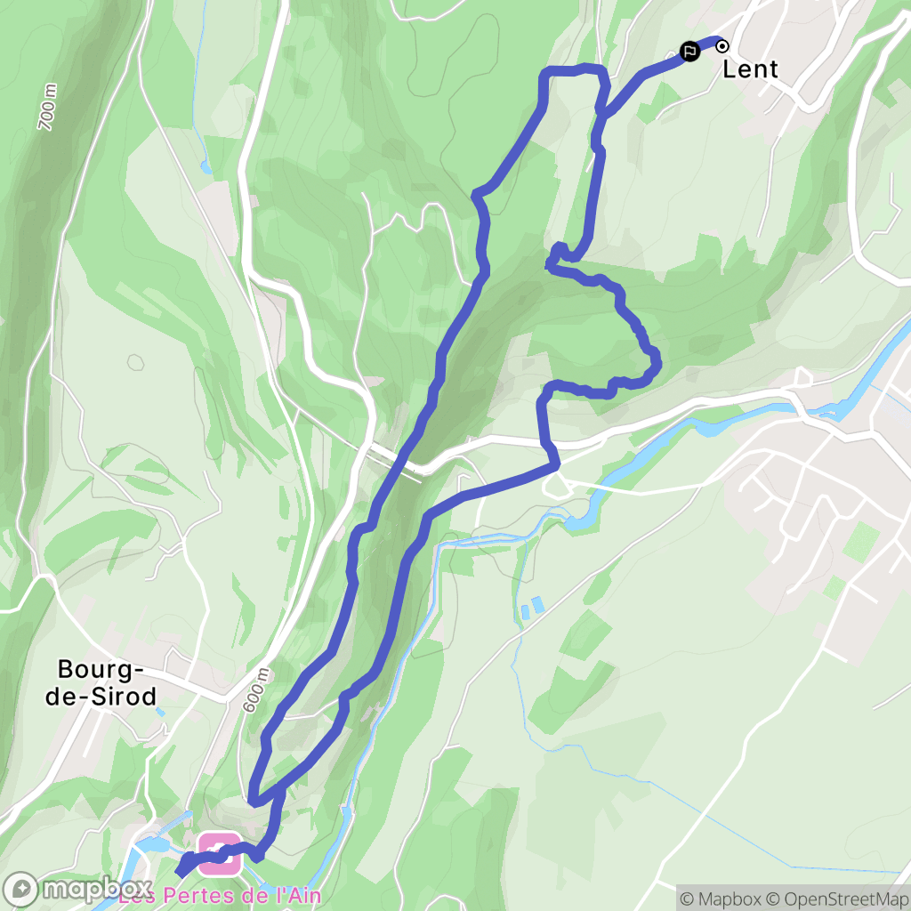 Lent : carte du parcours de randonnée - France